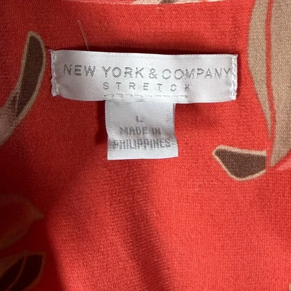 New York & Company Coral Floral Wrap Dress - Picture 6 of 7